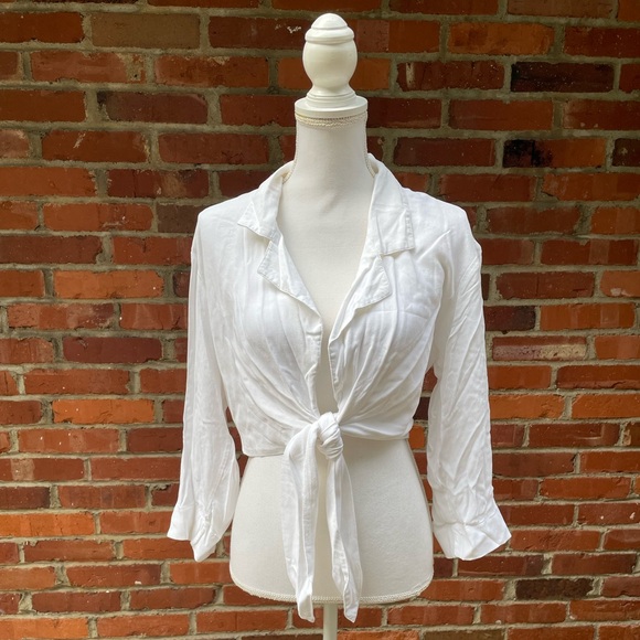 platinum by dorothy schoelen Jackets & Blazers - Vintage Platinum Dorothy Schoelen Cropped Jacket Collar Wrap Tie White Sz Medium